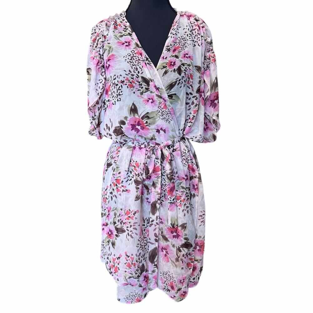 In bloom by jonquil floral satin robe with belt medium soft romantic girly